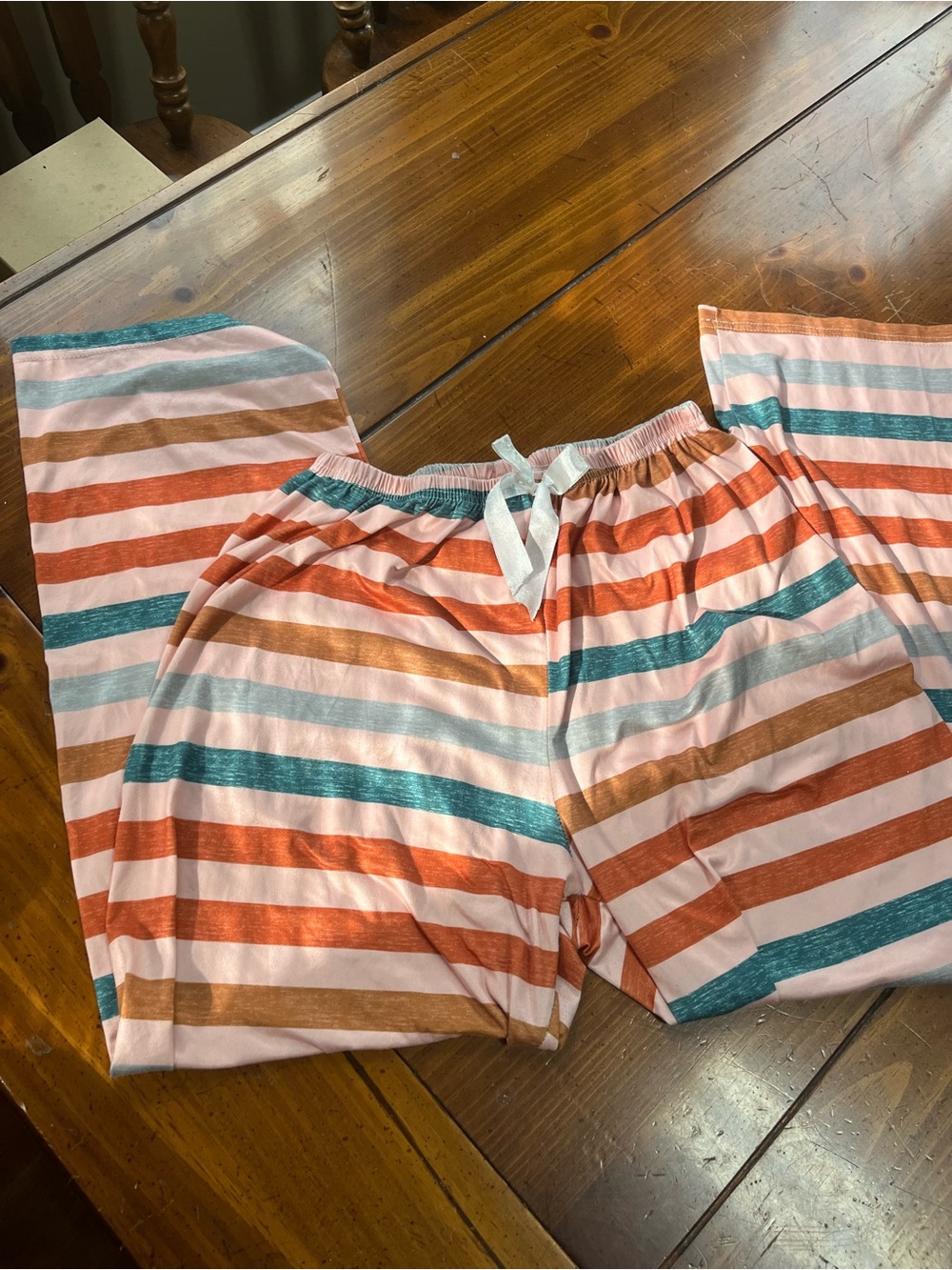 Colorful Striped Wide Leg Pajama Pants Size Large EUC